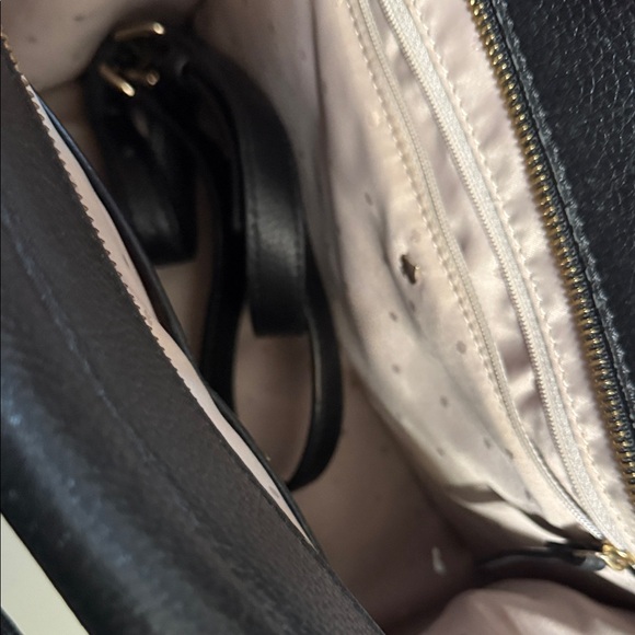 Kate Spade Black and Cream Striped Satchel - Picture 2 of 3